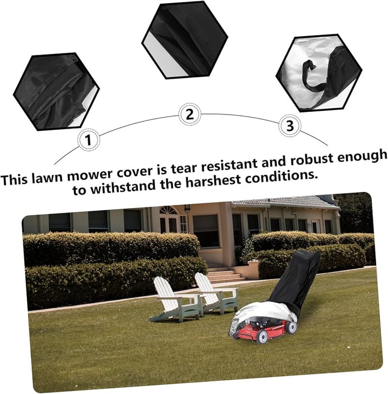 Heavy Duty Waterproof Lawn Mower Cover Outdoor Storage Bag Sun Resistant Fits Most - Image 5